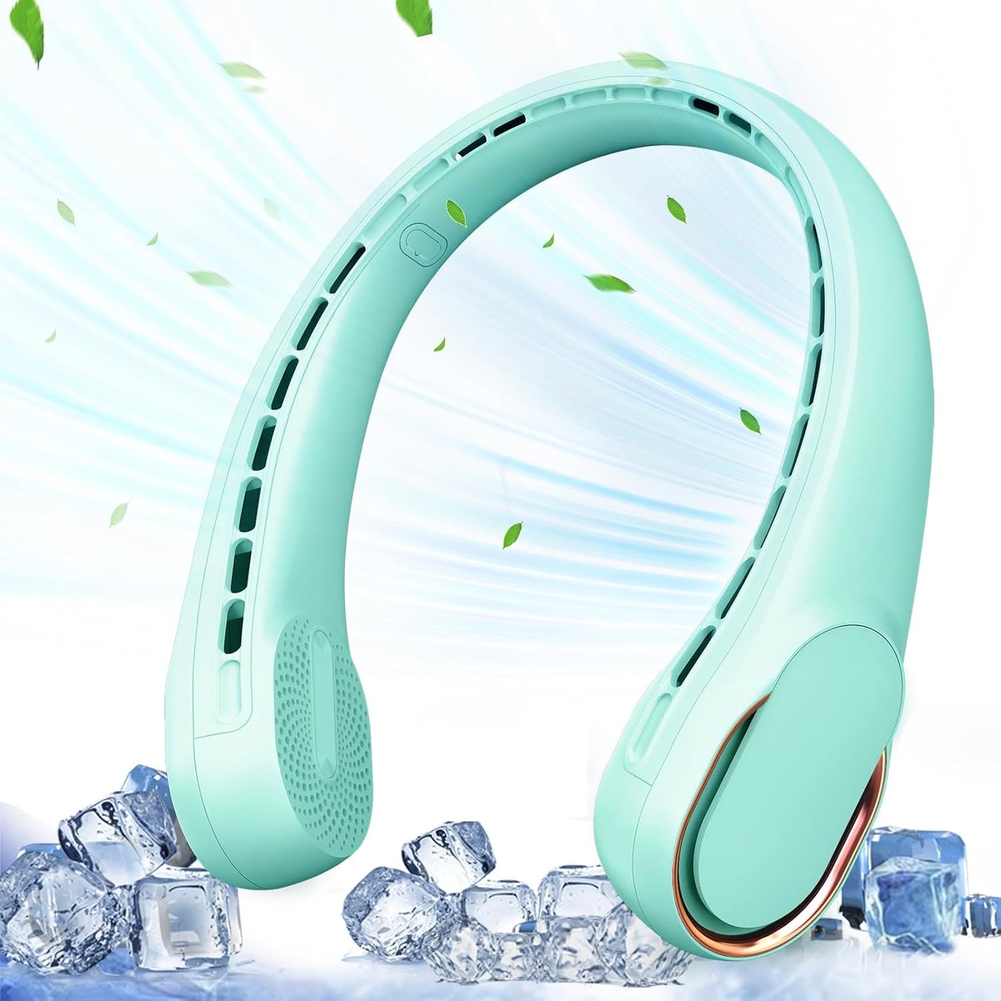 Portable Neck Fan, Neck Fans for Women, 4000 mAh Rechargeable Personal Fan,360° Hands Free Bladeless Fan, 3 Speeds Adjustable, Faster Cooling, Super Quiet, Suitable for Home, Office, Travel