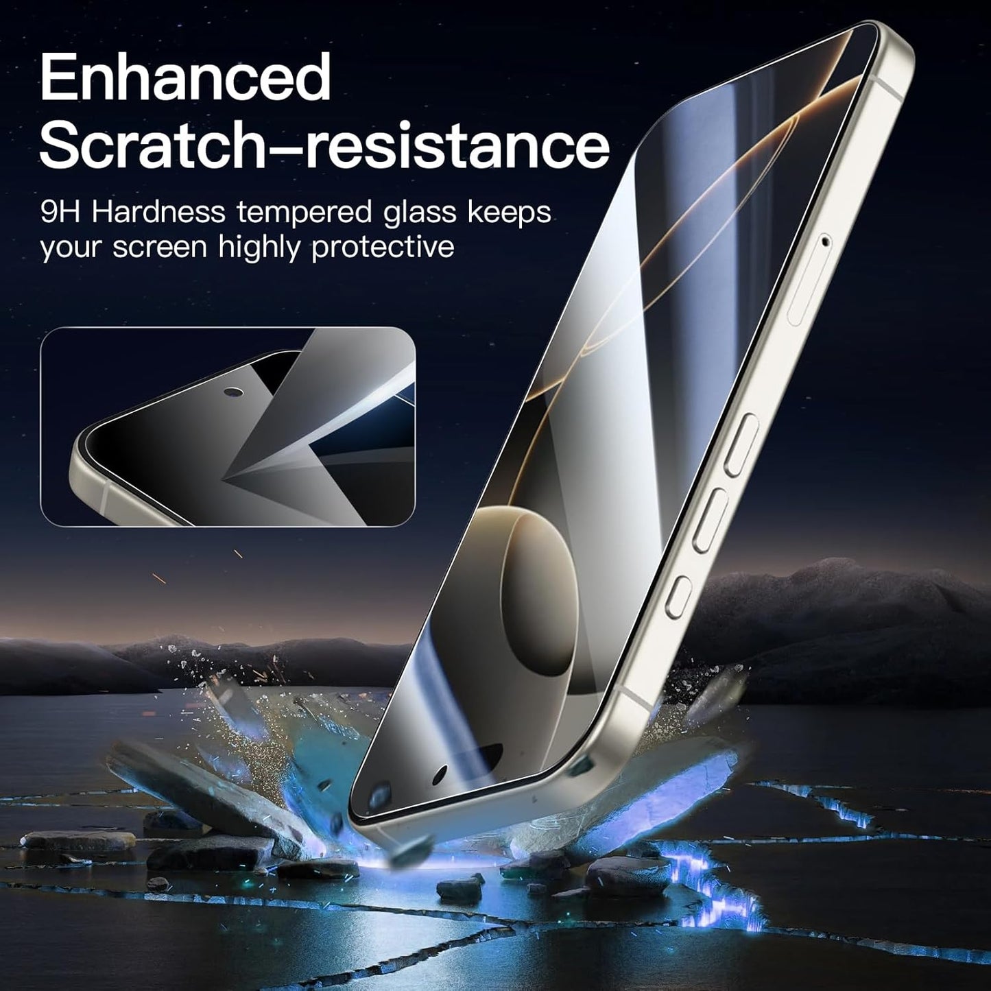 NEW'C 3 Pack Privacy for iPhone 16 Pro Screen Protector (6.3 inches), Anti-Spy Tempered Glass Film,Enhanced 28 Degree Privacy Angle - Easy installation tool included