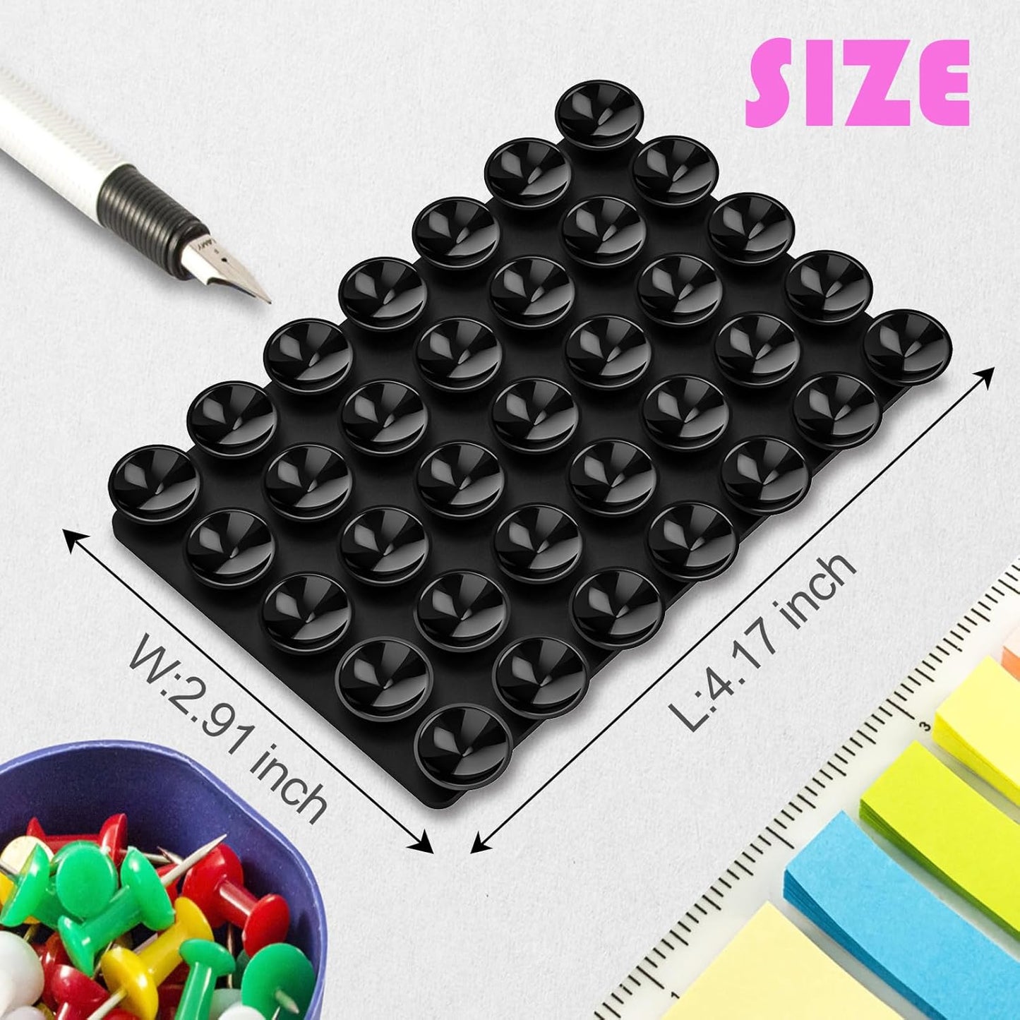 2024 Upgrade 2PCS Silicone Suction Cup Phone Case Adhesive Mount,Adhesive Grip, Sticky Suction Cup Phone Holder & Suction Phone case Holder TikTok & Selfies (Black, 5x7 Single Sided)