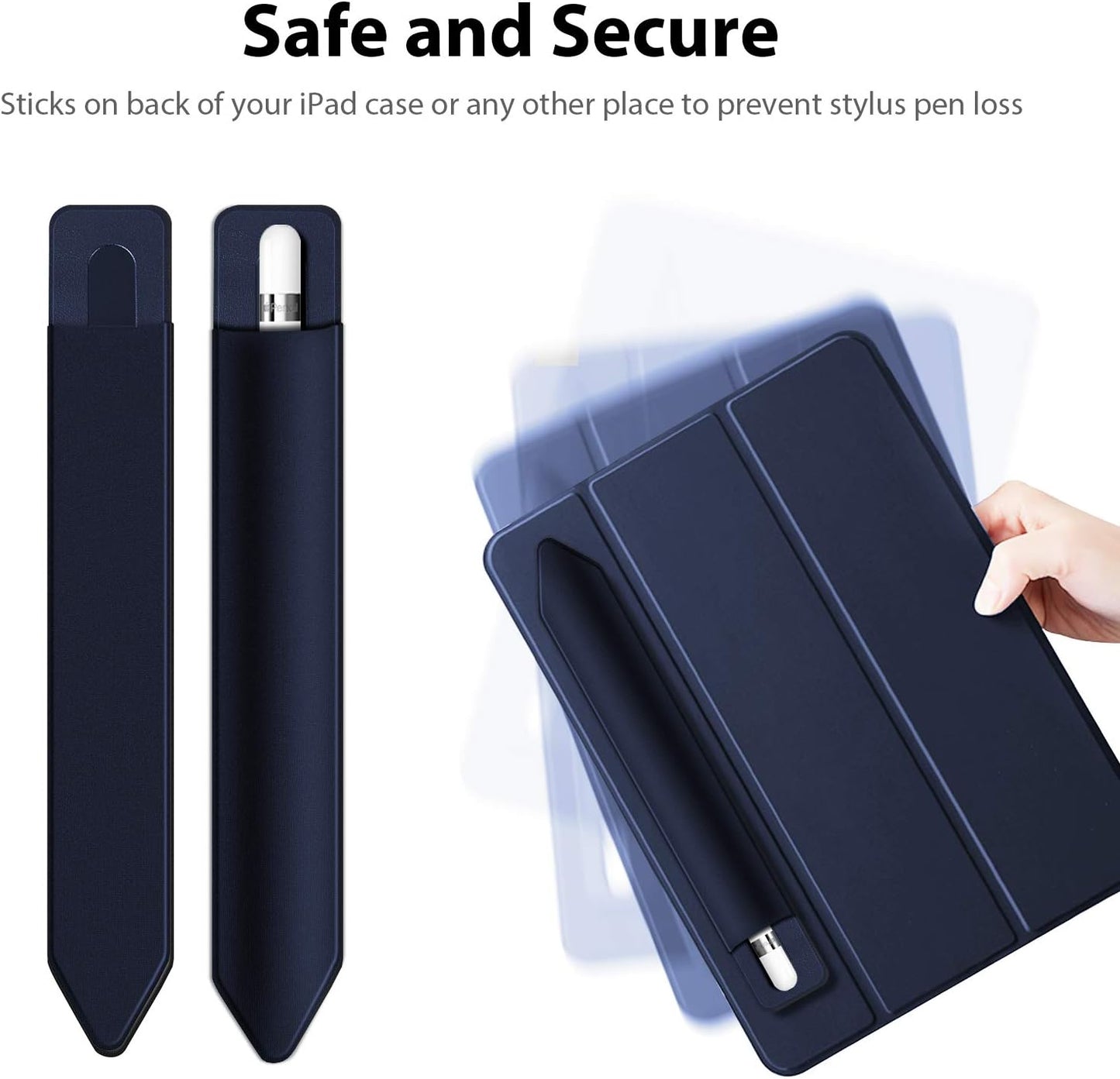 Doormoon Stylus Adhesive Pencil Holder for Apple Pencil (1st and 2nd Gen) - Compatible for iPad Pro 11/10.9/9.7 & iPad 6th 2020 Gen Cases, Blue Blue