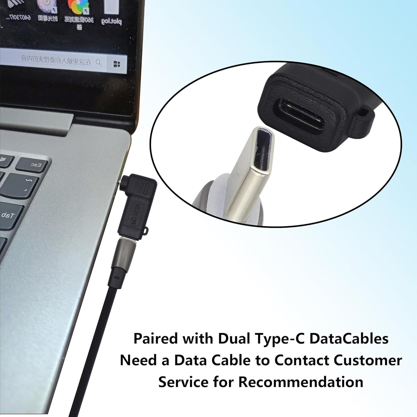 90W PD Power Charger Connector Adapter USB C to 4.5mm Laptop Charging Adapter Type C Female to DC 4.5 x 3.0mm Male Plug PD Power Charger Connector for H-P/De-ll[DP-4530]