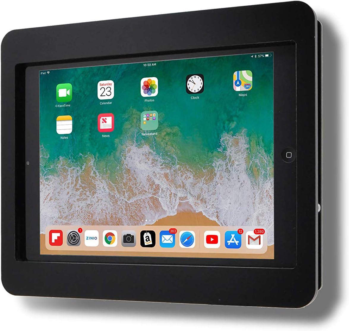 TABcare Anti-Theft Acrylic VESA Enclosure for Apple iPad Pro 10.5" with Free Wall Mount Kit & 90-Degree Angle Charge Cable (iPad Pro 10.5", Black)