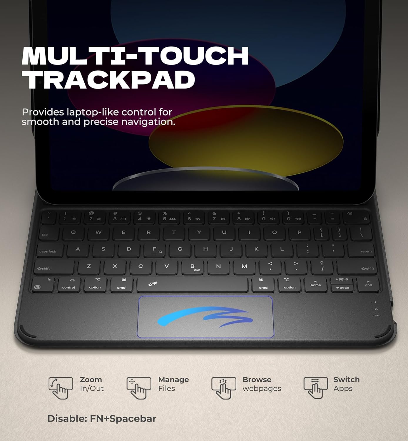 Dexnor for iPad (A16) 11th/10th Generation Case with Keyboard Ultra-Light Magnetic Detachable Folio Keyboard Cover Multi-Touch Trackpad Backlit for iPad 10th Gen 10.9" (2022)/11th Gen (2025), Black