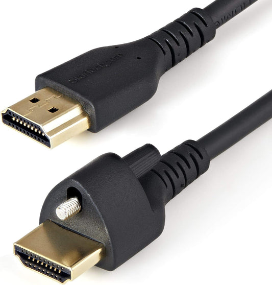 StarTech.com 2m(6ft) HDMI Cable with Locking Screw - 4K 60Hz HDR - High Speed HDMI 2.0 Monitor Cable with Locking Screw Connector for Secure Connection - HDMI Cable with Ethernet - M/M (HDMM2MLS)