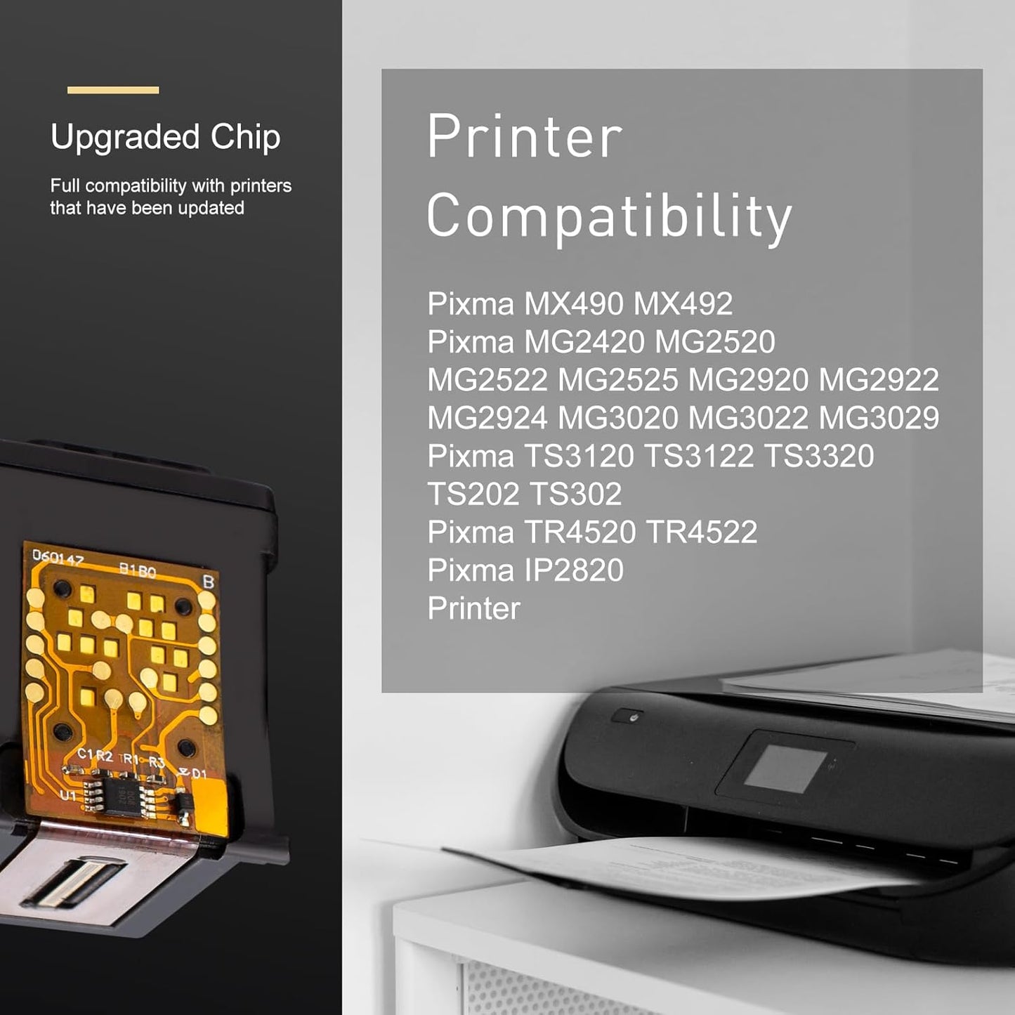 245XL 246XL Combo Pack Compatible for Canon Ink 245 and 246 Works with MX490 MX492 TR4520 TR4522 MG2500 MG2522 TS3100 TR4500 Printer PG245XL CL246XL (Black and Tri-Color)