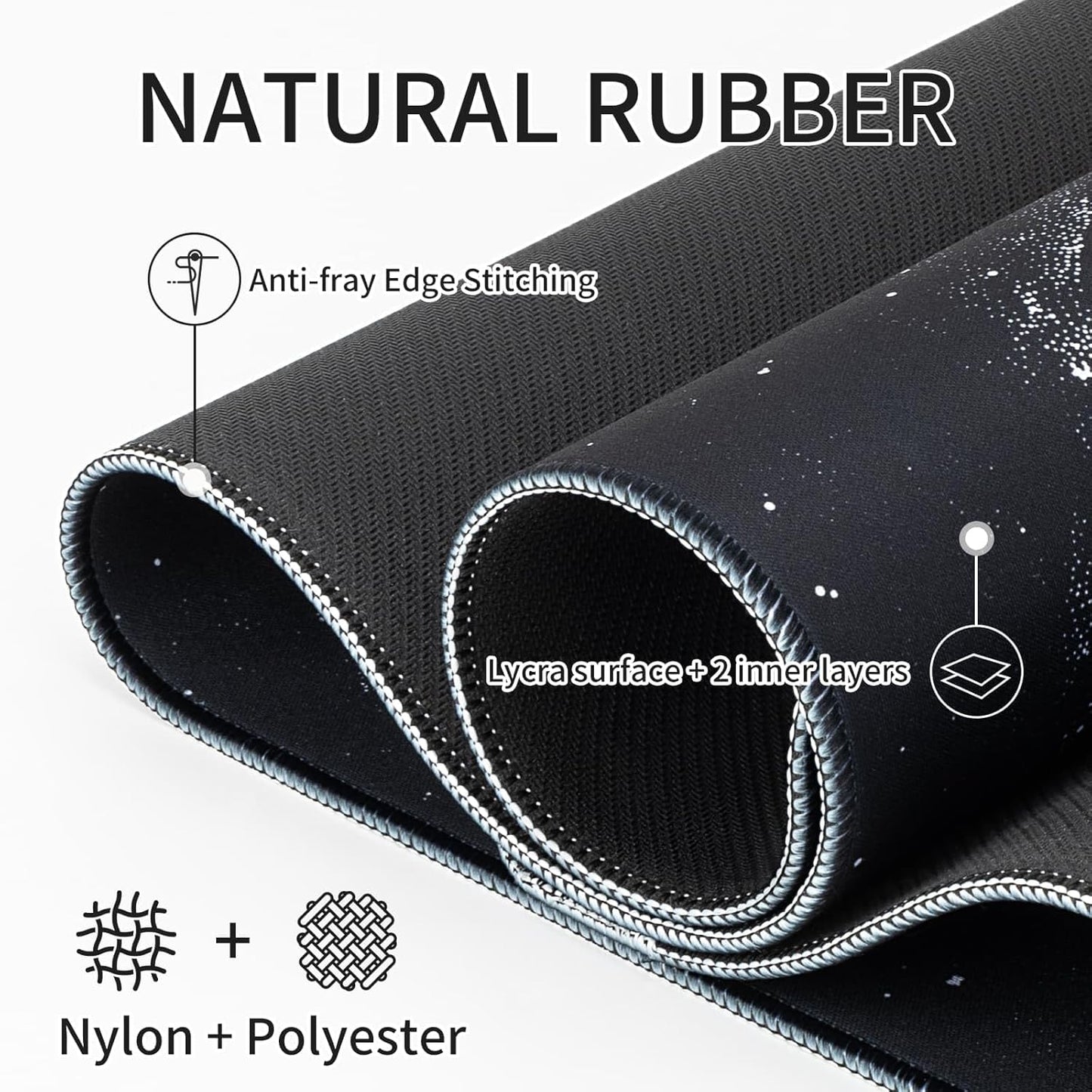 RAINYEAR Large Gaming Mouse Pad(31.5 x 11.8 Inch), Computer Mousepad with Anti-Slip Rubber Base, Smooth Large Keyboard Mouse Pad Mat for Gamer, Office, Home, Black Universe