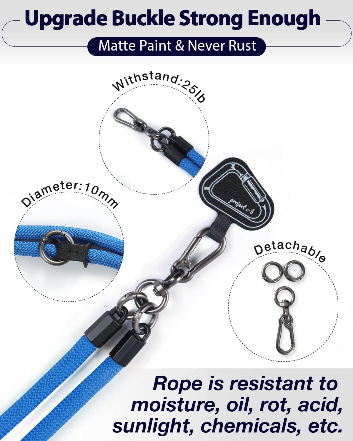 project-cb Cell Phone Lanyard ×1, Tether Tab ×2, Universal Adjustable Phone Strap, Crossbody, Neck Phone Lanyard, Rope Strap