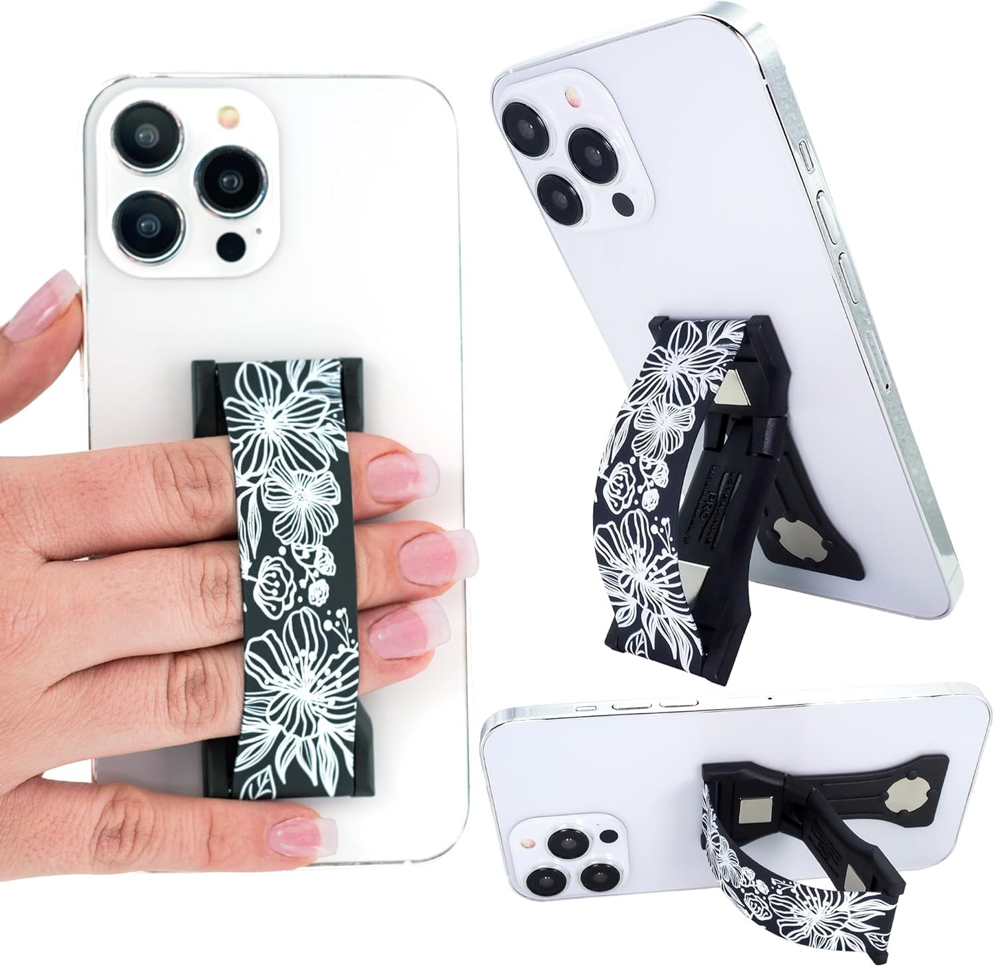 LOVEHANDLE PRO Premium Phone Grip - Silicone Phone Strap - Magnetic Phone Mount and Kickstand for Smartphone and Tablet - Storybook Silicone