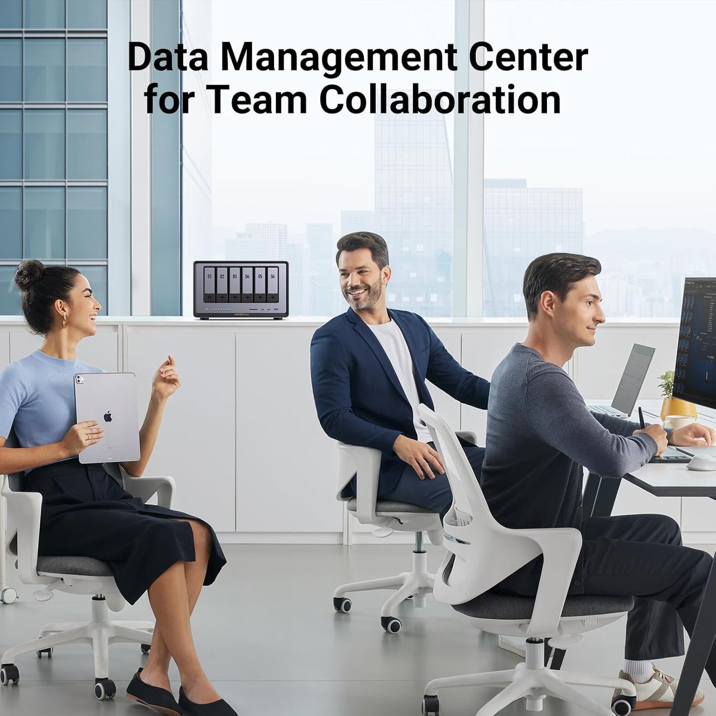 UGREEN NASync DXP6800 Plus 6-Bay Desktop NAS, Intel i3 1215u 6-Core CPU, 8GB DDR5 RAM, 128G SSD, 1X 10GbE and 1X 2.5GbE LAN Port, 2X M.2 NVMe Slots, 4K HDMI, Network Attached Storage (Diskless)