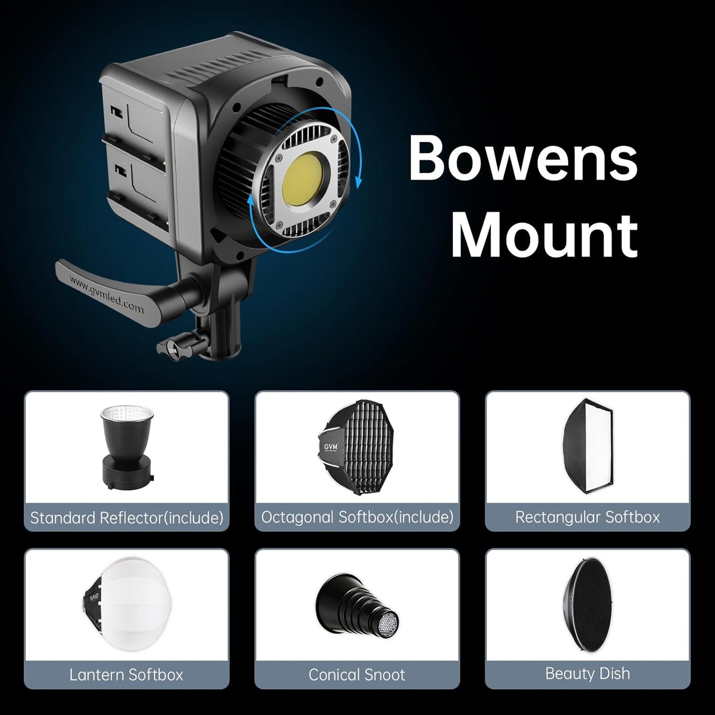 GVM SD80D 80W LED Video Light Kit with Softbox, Bowens Mount, CRI97+, 2700K-7500K Color Temperature, APP Control, and Tripod Stand for Video and Wedding Shooting