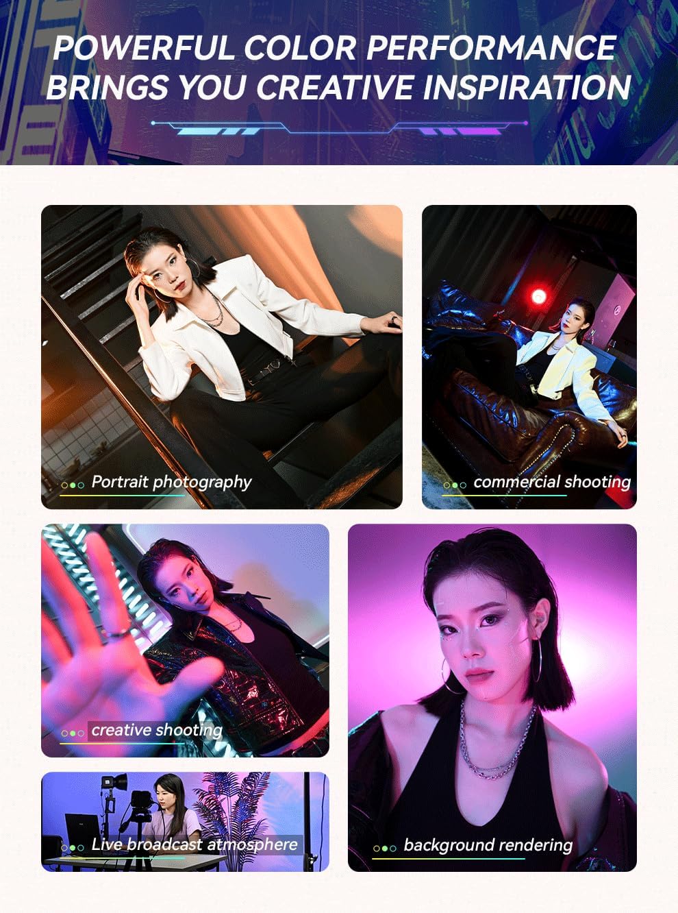 YONGNUO YNLUX100 RGB 120W LED Video Light Handheld Light with Bowens Mount 2700k-10000k Bi-Color tempreture and RGB 2.4G APP Remote Control for Studio Video, YouTube, Vlog, Live Stream, Filming, etc