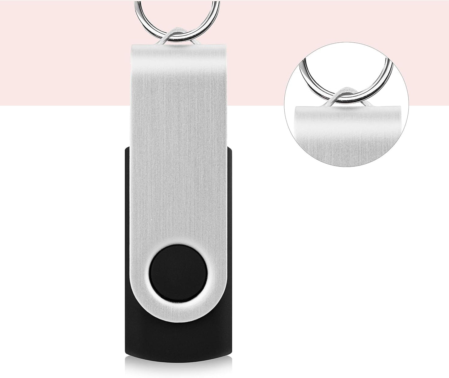 KOOTION 64GB USB 2.0 Flash Drives 10 PCS Memory Stick Swivel Thumb Drives Pen Drives (Mixcolored)