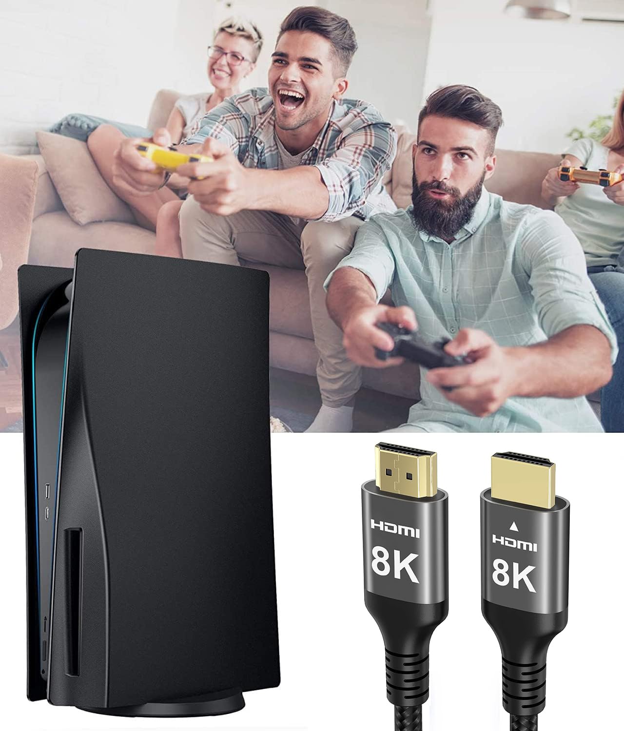 8K HDMI Cable 48Gbps 50 FT, Nylon Braided High Speed HDMI® Cable 4k 120Hz 2k 165Hz 8k 60Hz 12bit eARC ARC Dolby Atmos HDR10+ HDCP2.3 Compatible for Gaming PC TV Soundbar Monitor Mac PS5 Xbox