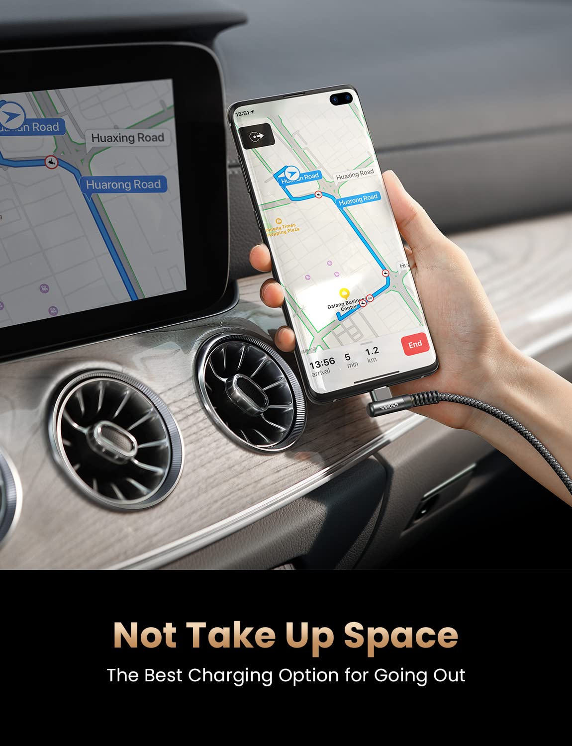 AINOPE [2 Pack 1.6FT Type C Cable, 3.1A Type C Charger Fast Charging, Right Angle Nylon Braided USB to USB C Cable Compatible with Galaxy S22 S21 S10, Note 10 9 A51 LG G8 G7 Charging Cord