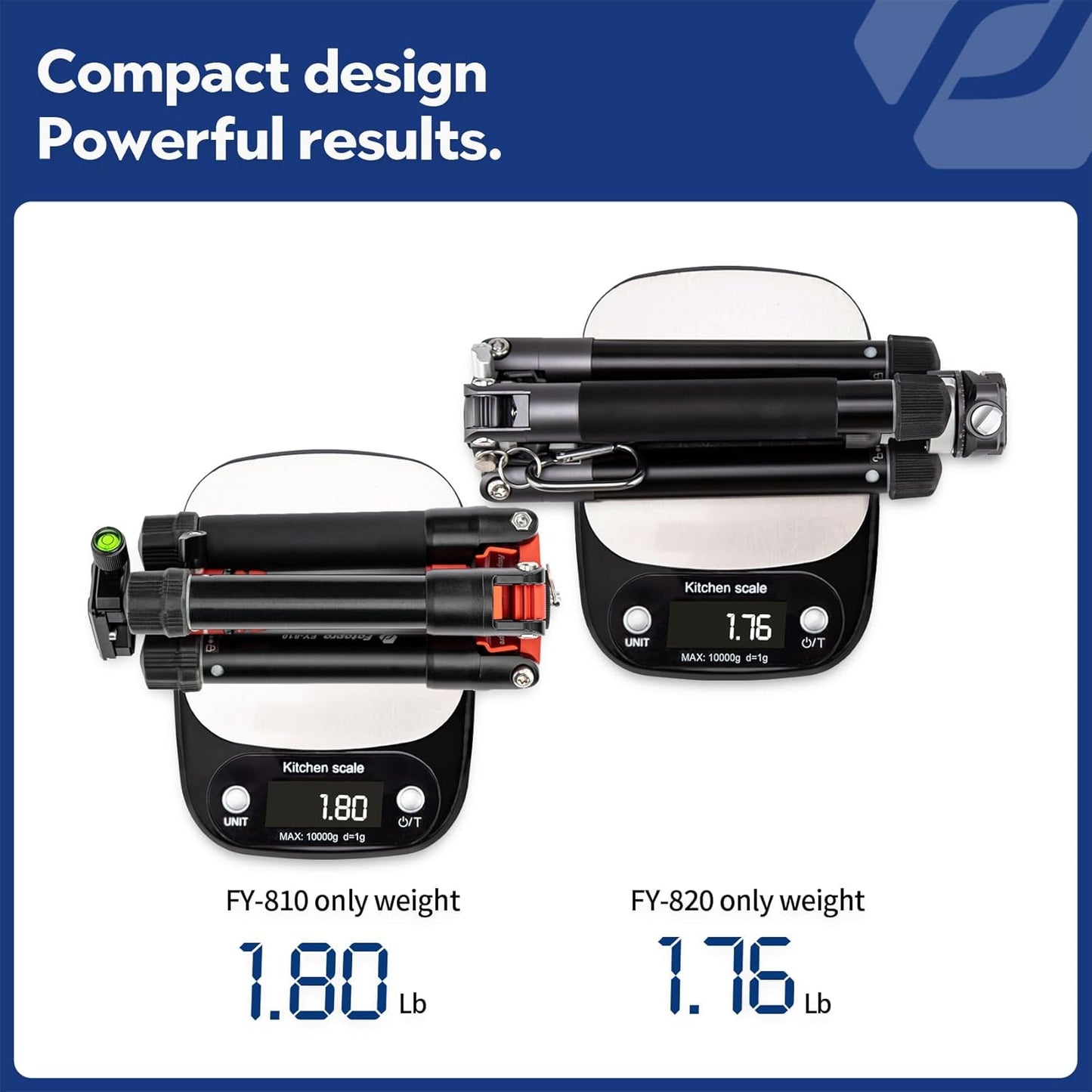 Fotopro Mini Tripod with Ball Head Phone Mount Detachable Selfie Stick Folded only 8.6" Max Load up to 6.6 lbs FY-810 Orange