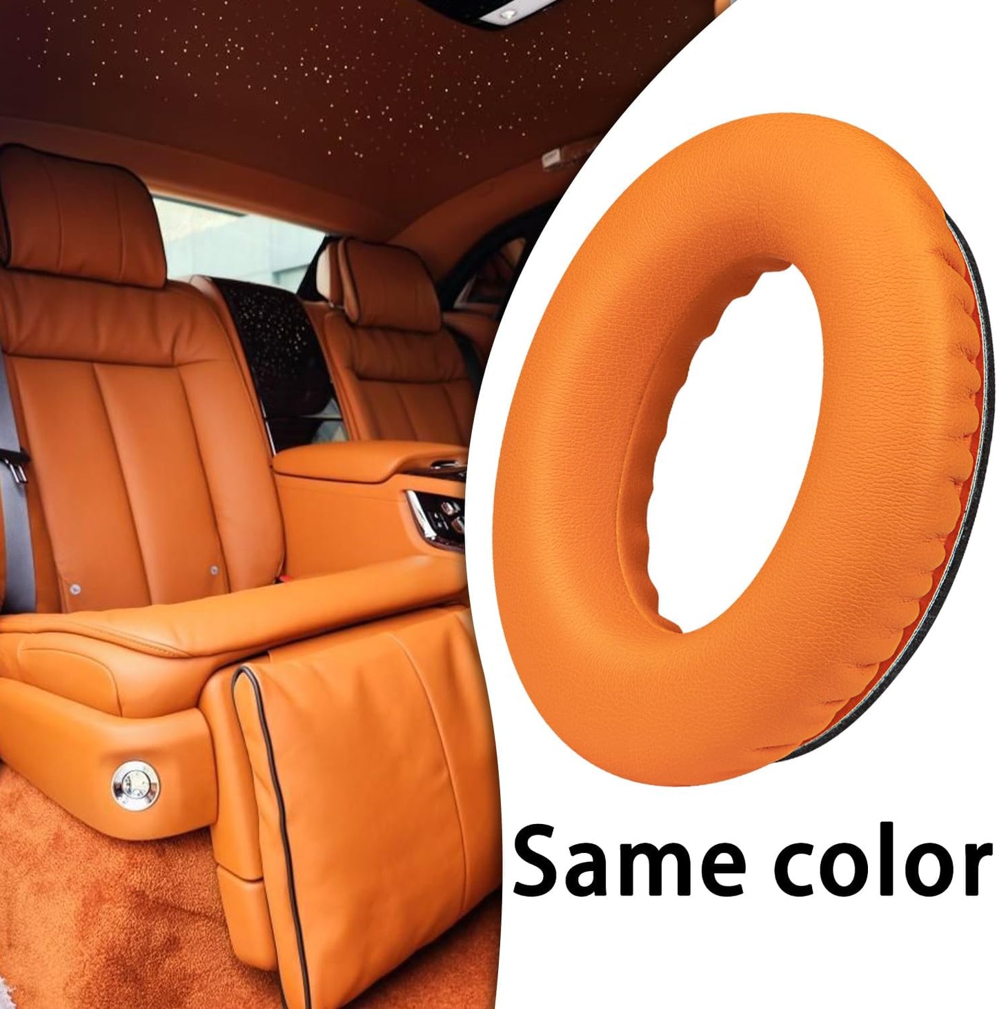 SoloWIT Replacement Earpads Cushions for Bose QuietComfort 35 (QC35) & Quiet Comfort 35 II (QC35 ii) Headphones, Ear Pads with Softer Leather, Noise Isolation Foam, Added Thickness (Orange)