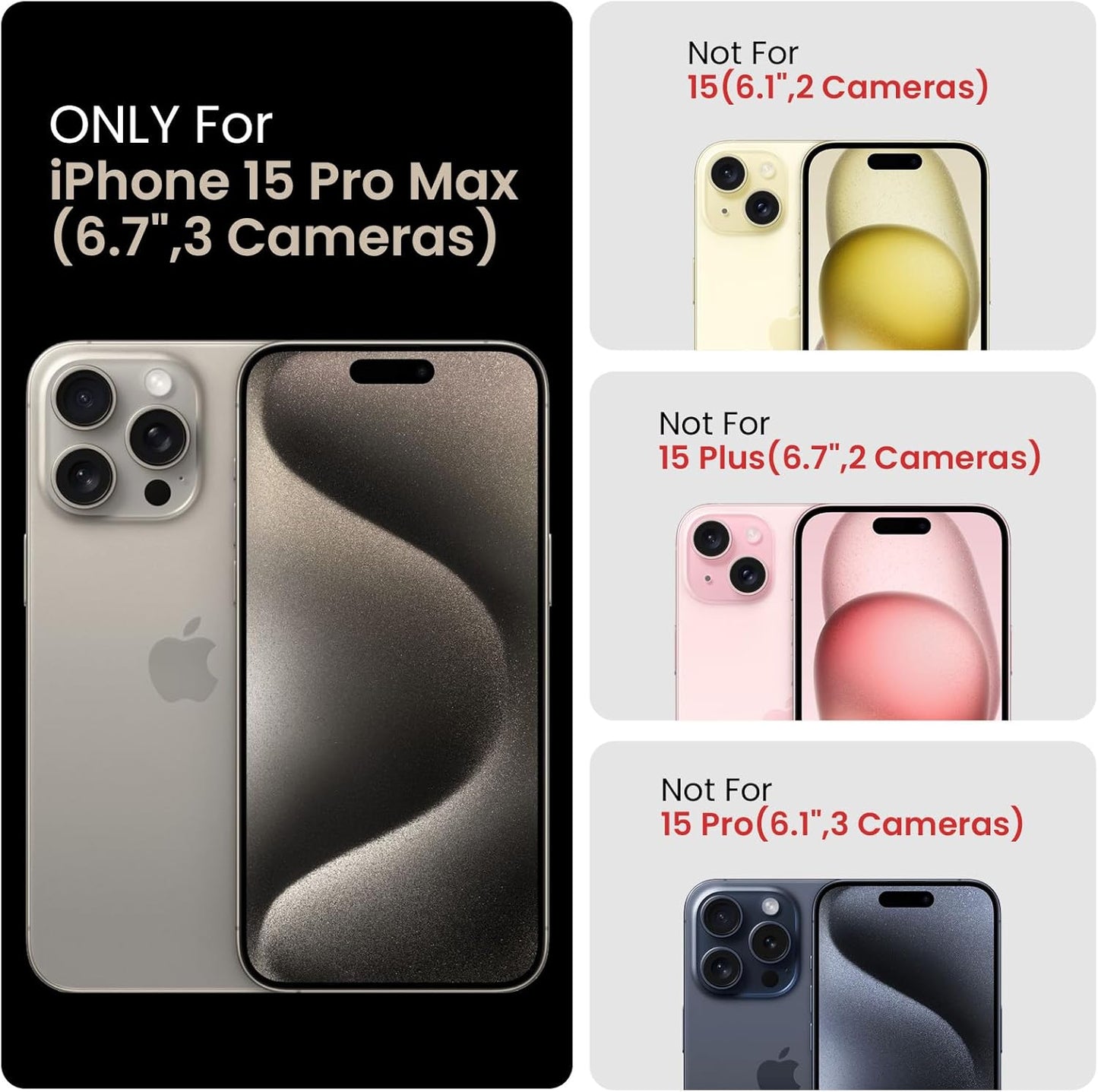 FireNova Designed for iPhone 15 Pro Max Case, Silicone Upgraded [Camera Protection] Phone Case with [2 Screen Protectors], Soft Anti-Scratch Microfiber Lining Inside, 6.7 inch, Lavender Gray