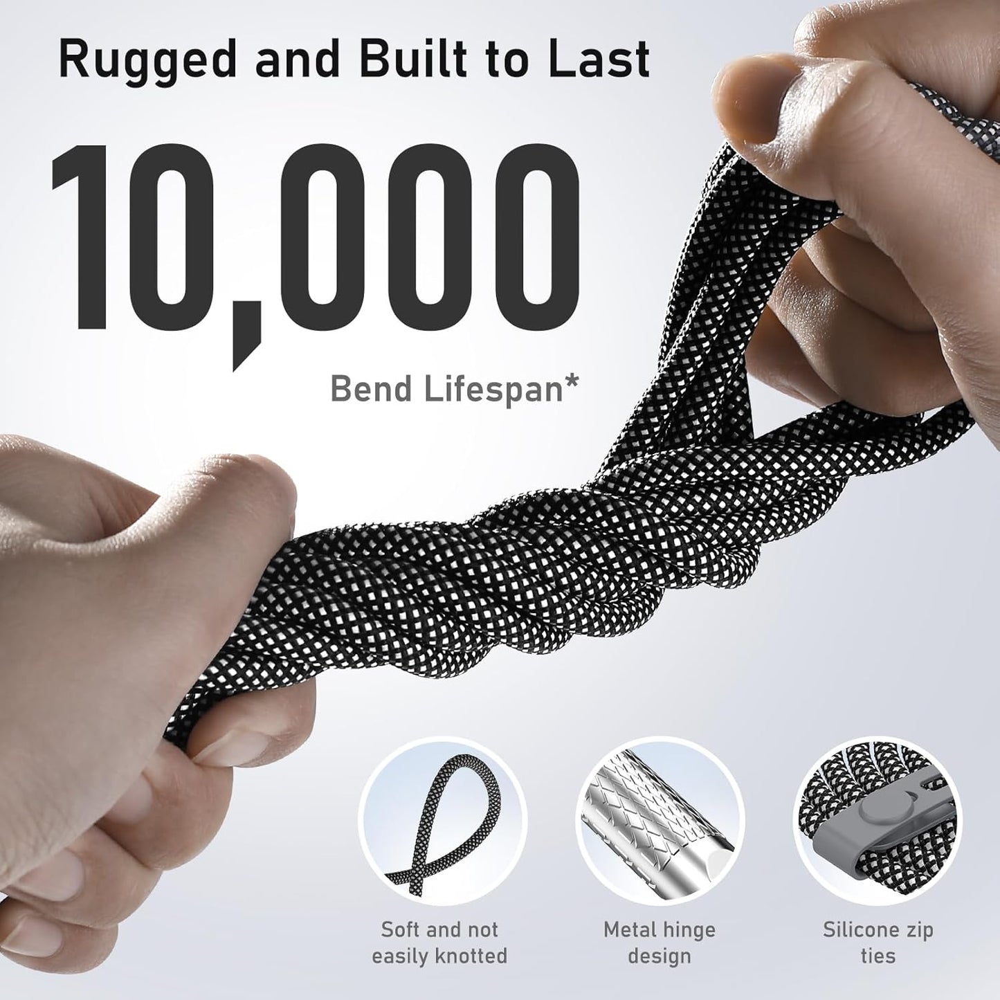 USB C to USB C Cable 6.6ft,240W 2-Pack Braided 180°Rotating Type C Charging CableFast Charge for iPhone 16/16Pro/16Plus/16ProMax,MacBook Air,iPad Pro,Pixel,Samsung Galaxy S23/S24 Ultra-Black