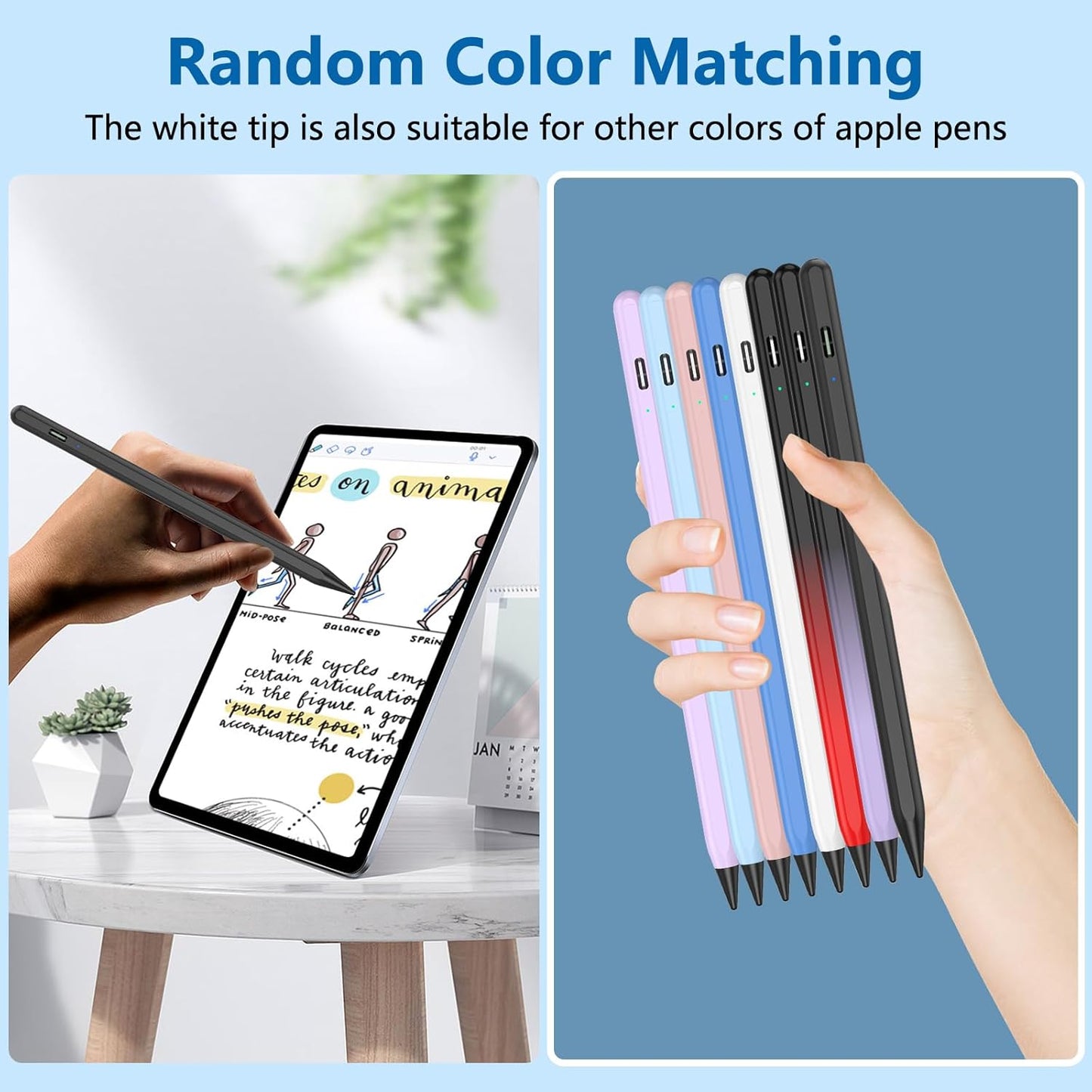 8 Pack Pencil Tips, Replacement Tips Only Compatible with Our KARFUN Pencil, iPencil Nib for iPad Pencil 2018-2023, iPad 10/9/8/7/6 Gen, iPad Pro 11/12.9, iPad Air 5/4/3, iPad Mini 6/5Gen (Black)