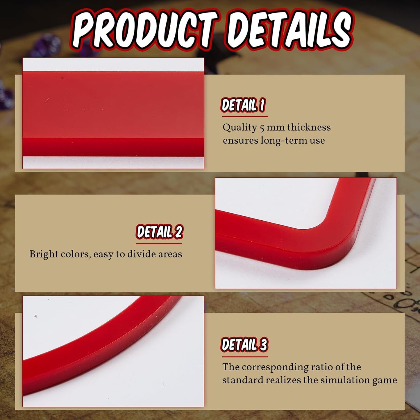 Sintuff 15 Pcs Spell AOE Damage Template Translucent Acrylic Area of Effect Spell Set Include 5 Cube 4 Circle 2 Cone 4 Line Templates for Gifts Tabletop RPG Gaming Accessories(Red)