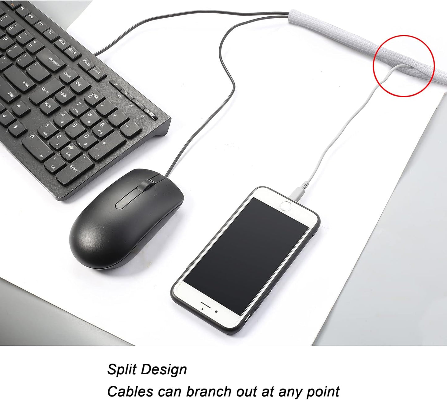 CrocSee 10ft - 1 inch Braided Cable Management Sleeve Cord Protector - Self-Wrapping Split Wire Loom for TV/Computer/Home Theater/Engine Bay - White