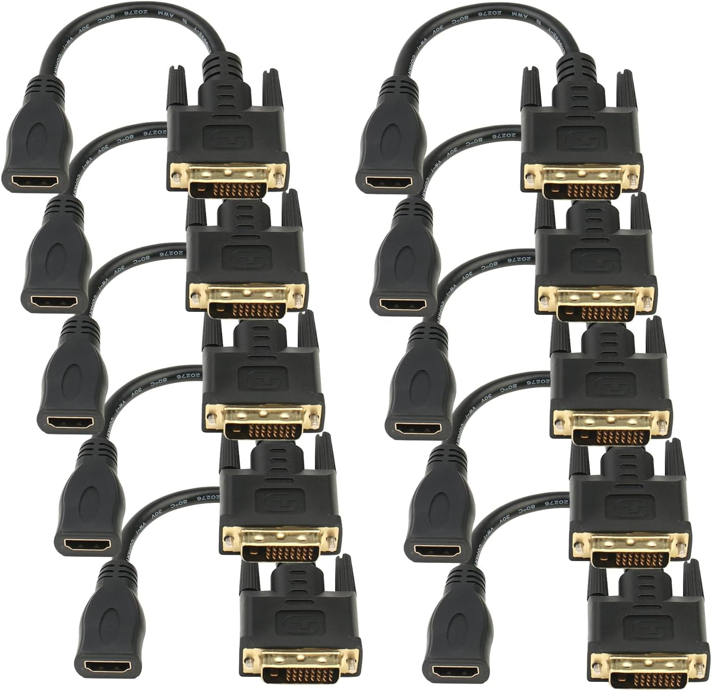 Bi-Directional HDMI Female to DVI-D(24+1) Male Adapter, 1080P DVI to HDMI Conveter (10, Black)