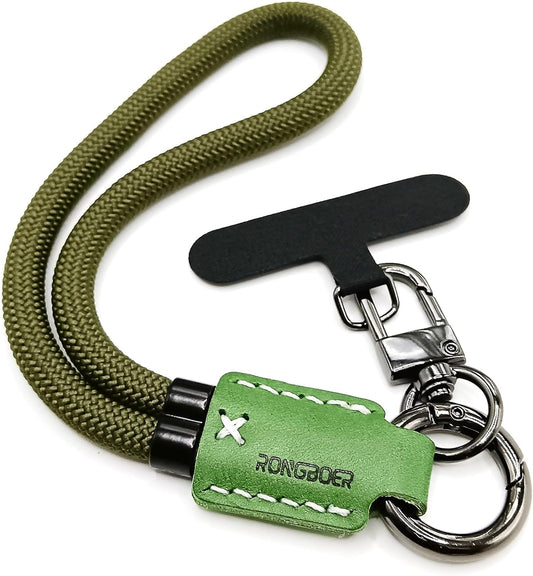 Handmade Cowhide Leather Phone Wrist Strap,Universal Adjustable Key Lanyard,Stylish Wristlet Keychains for Women&Men