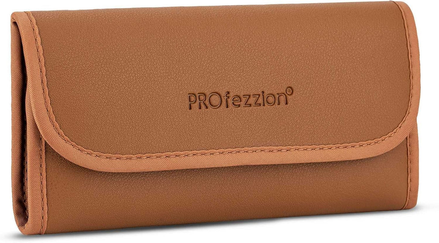 PROfezzion 4-Pocket Foldout Filter Pouch for 58mm Camera Lens Round Filter, Shock Resistant & Anti Scratch Photography Filter Case, Filter Carry Case with Microfiber Cleaning Cloth