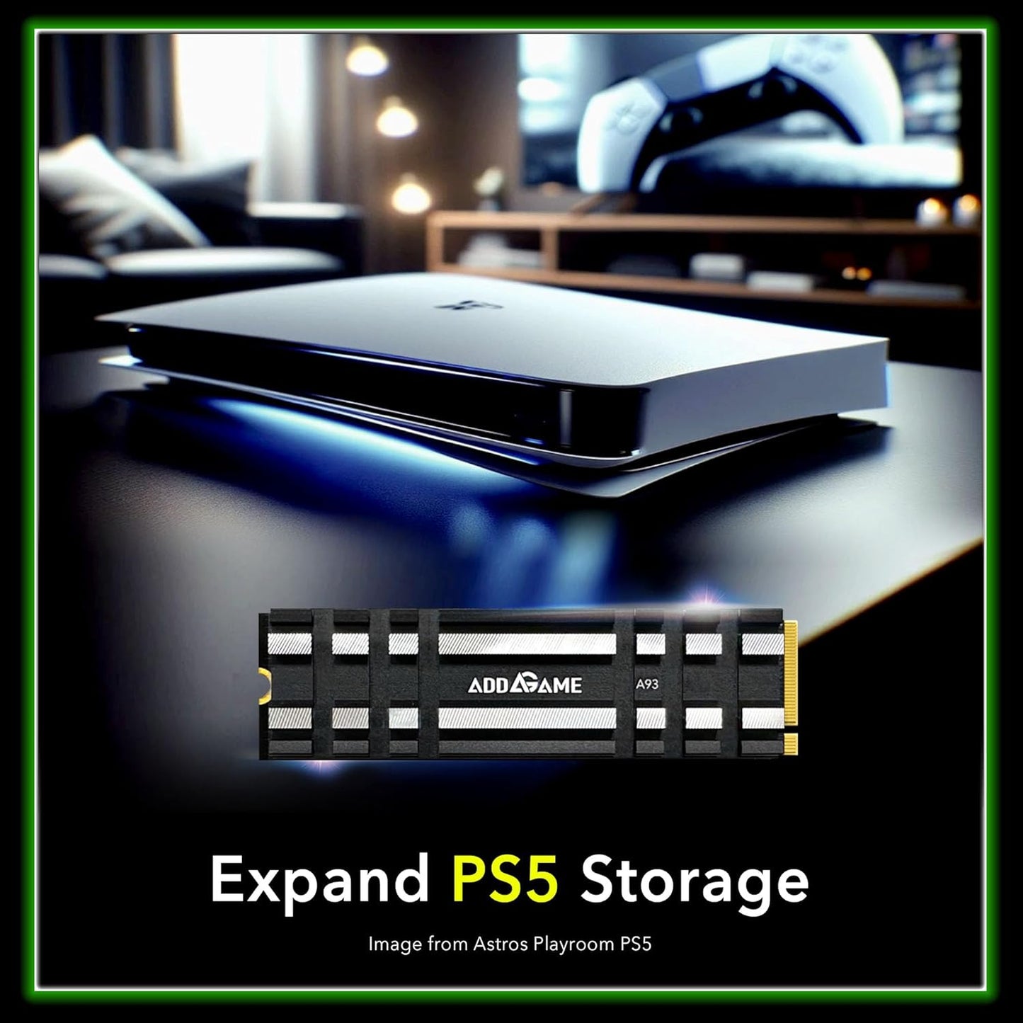 Addlink A93 4TB Storage Expansion for PS5 Console with Heatsink, Up to 7400mb/s, Gen 4 PCIe NVMe m.2 2280, SLC Cache Internal Solid State Drive(‎ad4TBA93M2P)