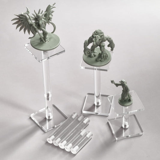 AAiphuwew 3pcs Combat Risers for Flying Miniatures, Adjustable Height Multi-Tiered Raised Platforms Flying Miniatures Combat Riser for Tabletop RPG and Board Games
