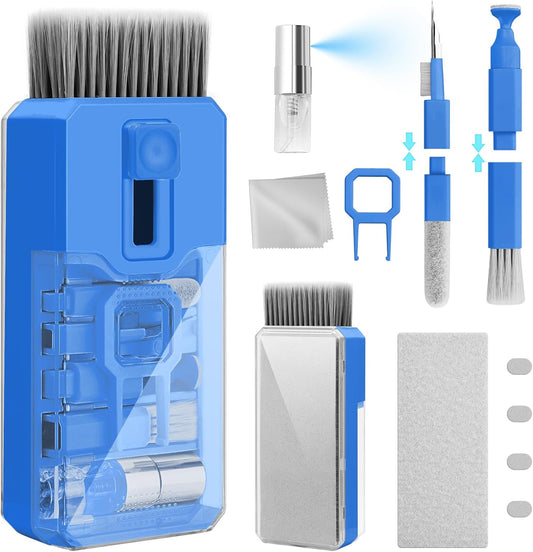 Ordilend Keyboard Cleaning Kit Laptop Cleaner, All-in-One Computer Camera Cleaning Kits Brush Tool, Multi-Function PC Electronic Cleaner for iPad iPhone Pro Earbuds Camera Monitor with Patent, SkyBlue