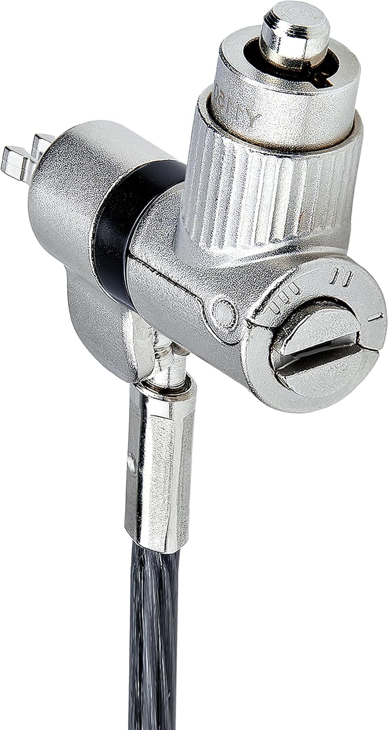 StarTech.com 3-in-1 Universal Laptop Lock 6.6ft (2m), Master Keyed Security Cable, Compatible with Noble Wedge/Nano/K-Slot; TAA