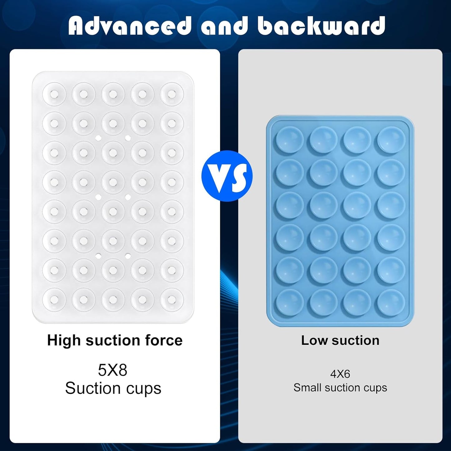 Double Sided Silicone Suction Phone Holder Mount, Silicon Accessory for iPhone and Android, Hands-Free Mirror Shower Phone Holder, TikTok Videos and Selfies (Transparent)