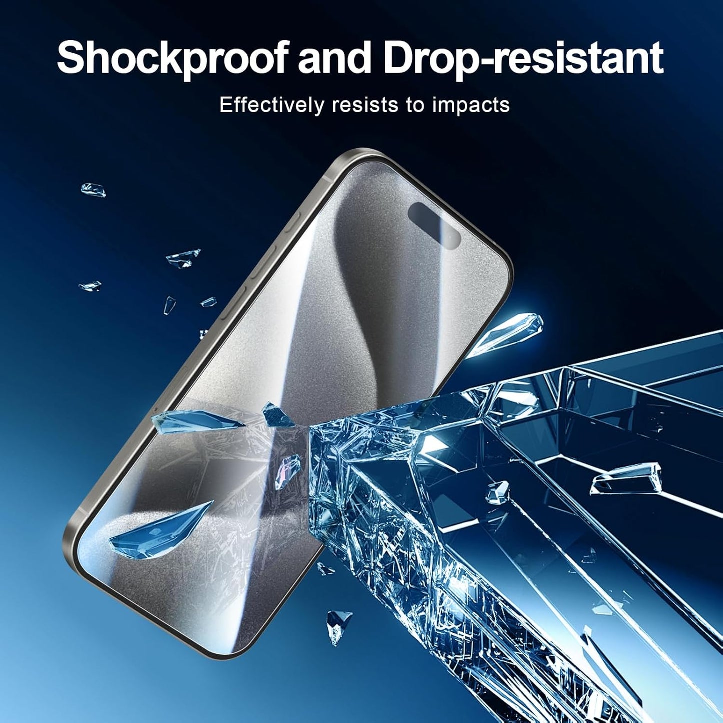 NEW'C 3 Pack Designed for iPhone 15 Pro Screen Protector (6.1 inches), Enhanced Tempered Glass Protection with easy installation tool included,Case Friendly Ultra Resistant