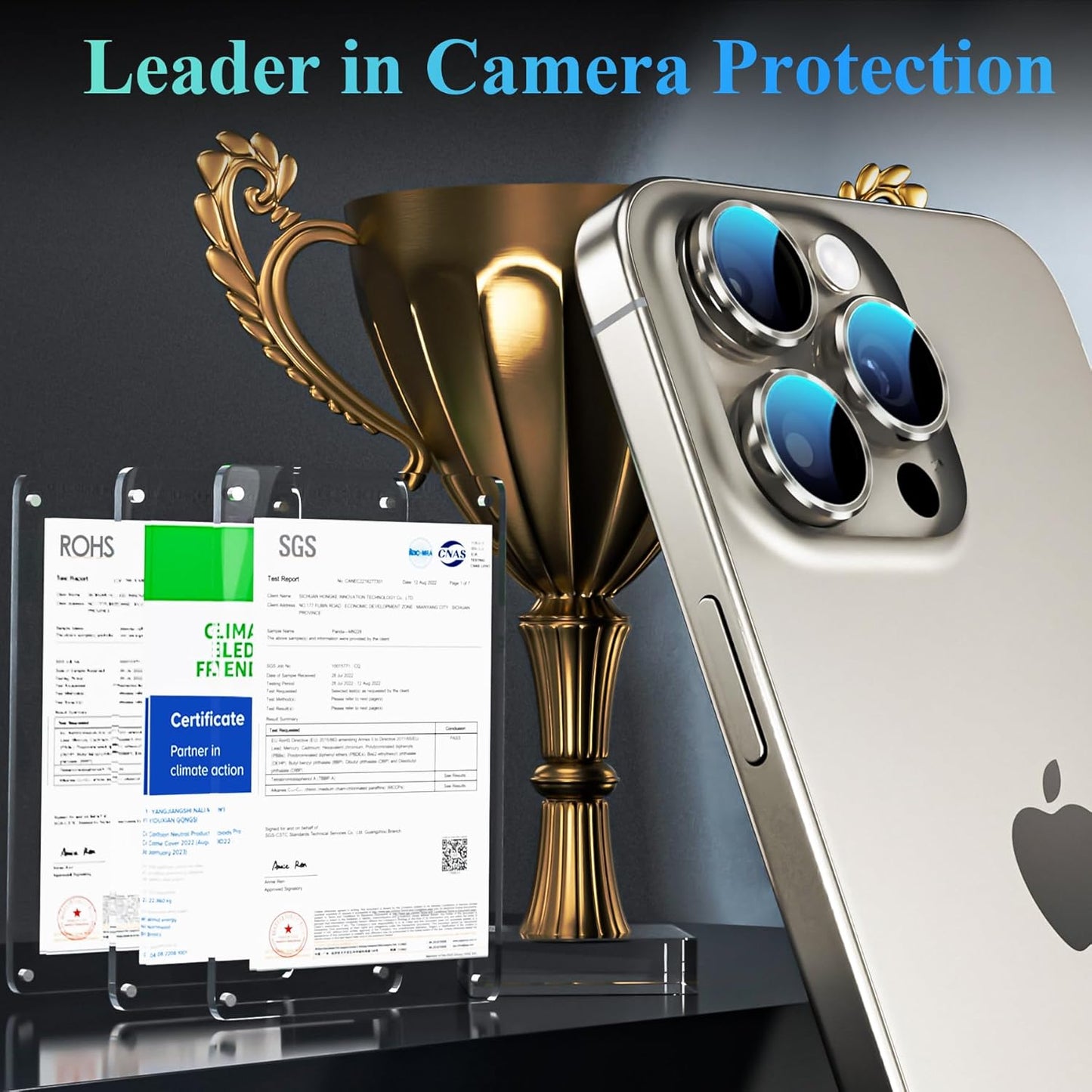YWXTW Camera Lens Protector for iPhone 16 Pro/iPhone 16 Pro Max, [1 Step Installation Tray] Tempered Glass Screen Protector Metal Individual Camera Cover Accessories Case Friendly (Natural Titanium)