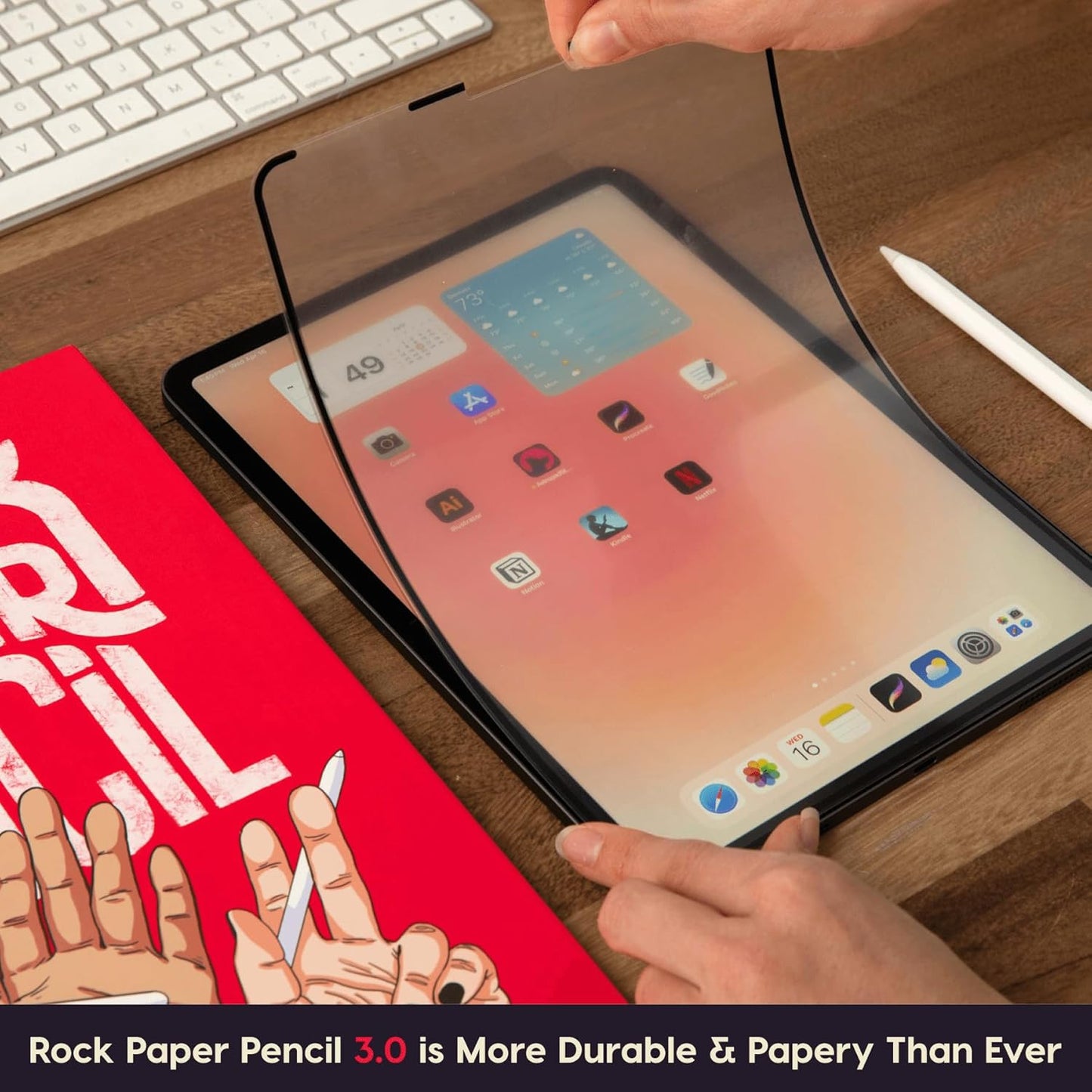 Astropad Rock Paper Pencil v3.0 – Paper Screen Protector for iPad 10.2 (7th, 8th, 9th Gen) + point Apple Pencil Tips 2 Pack – Compatible with Apple Pencil 1st/2nd Gens and Pencil Pro