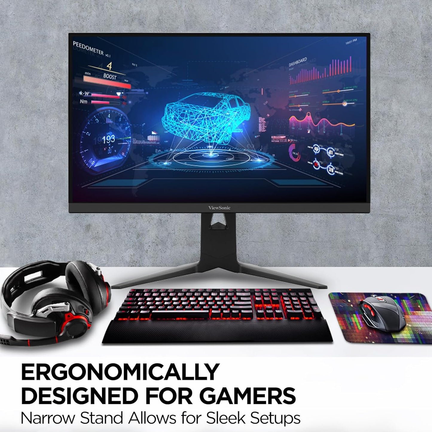 ViewSonic XG2536 25 Inch 1080p IPS Gaming Monitor with 280Hz, 0.5ms, FreeSync Premium, NVIDIA G-Sync Compatible, RGB Lighting, Advanced Ergonomics, HDMI, DP and 65W USB-C Inputs