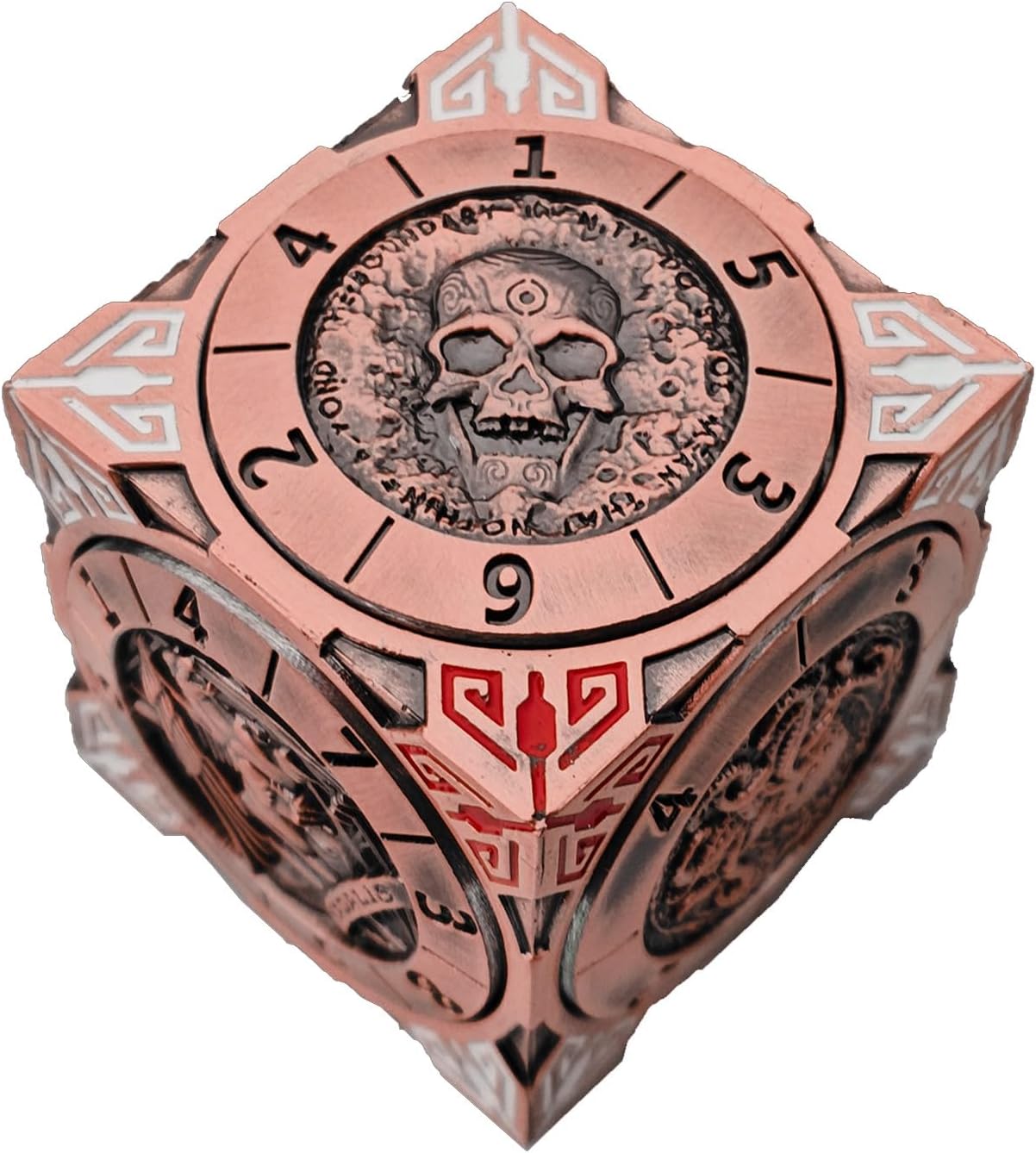 Spinner Dice 7-in-1 Metal DND Set – Premium Copper RPG Dice with 3D Monster Reliefs, Gyro Spinner & Collector’s Box for D&D,Classic Bronze Color