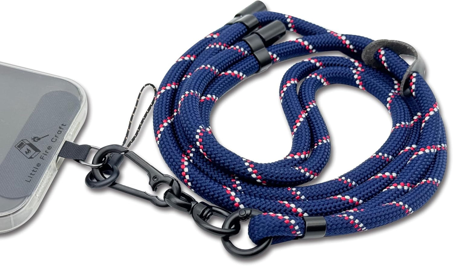 Adjustable Cell Phone Lanyard Crossbody Smartphone Strap Soft Rope Phone Lanyard for Around the Neck Holder (Navy)