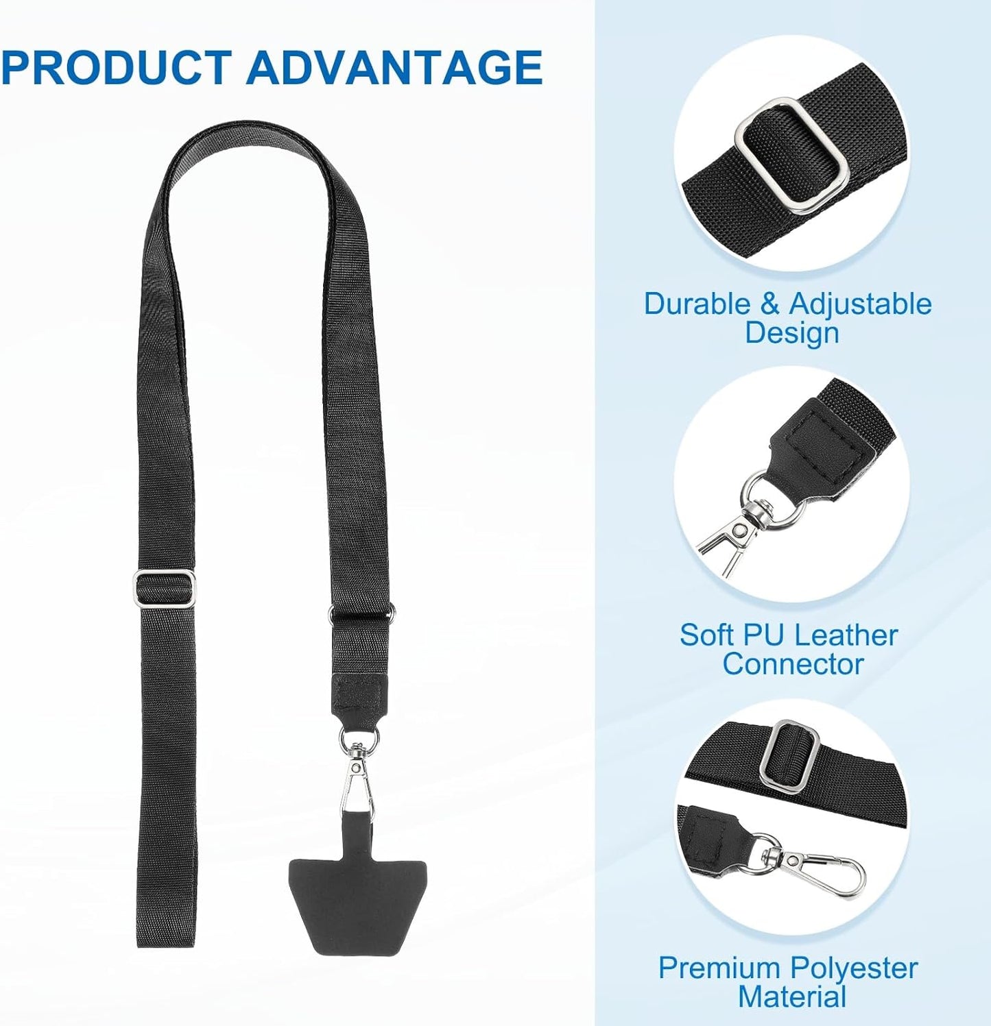 PATIKIL Smart Phone Lanyard with Wrist Strap and Patches for Most Smartphones ID Badges Keychain