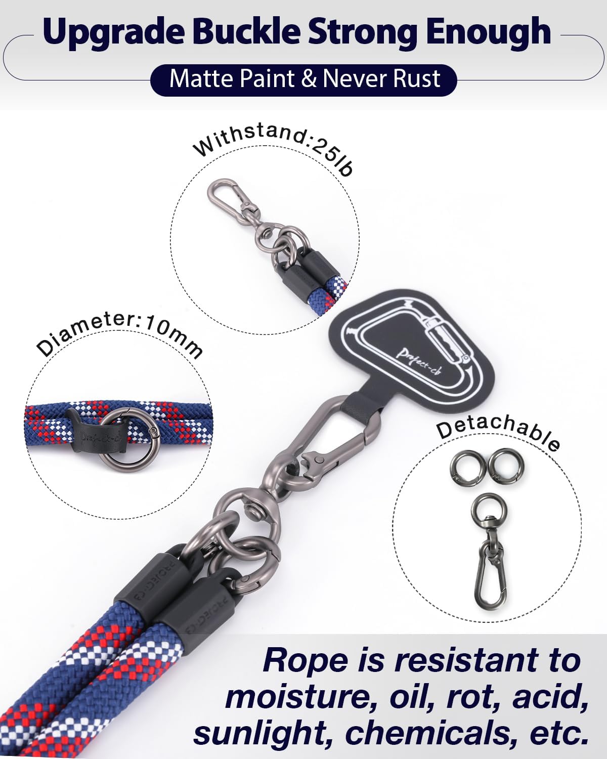 project-cb Cell Phone Lanyard ×1, Tether Tab ×2, Universal Adjustable Phone Strap, Crossbody, Neck Phone Lanyard, Rope Strap