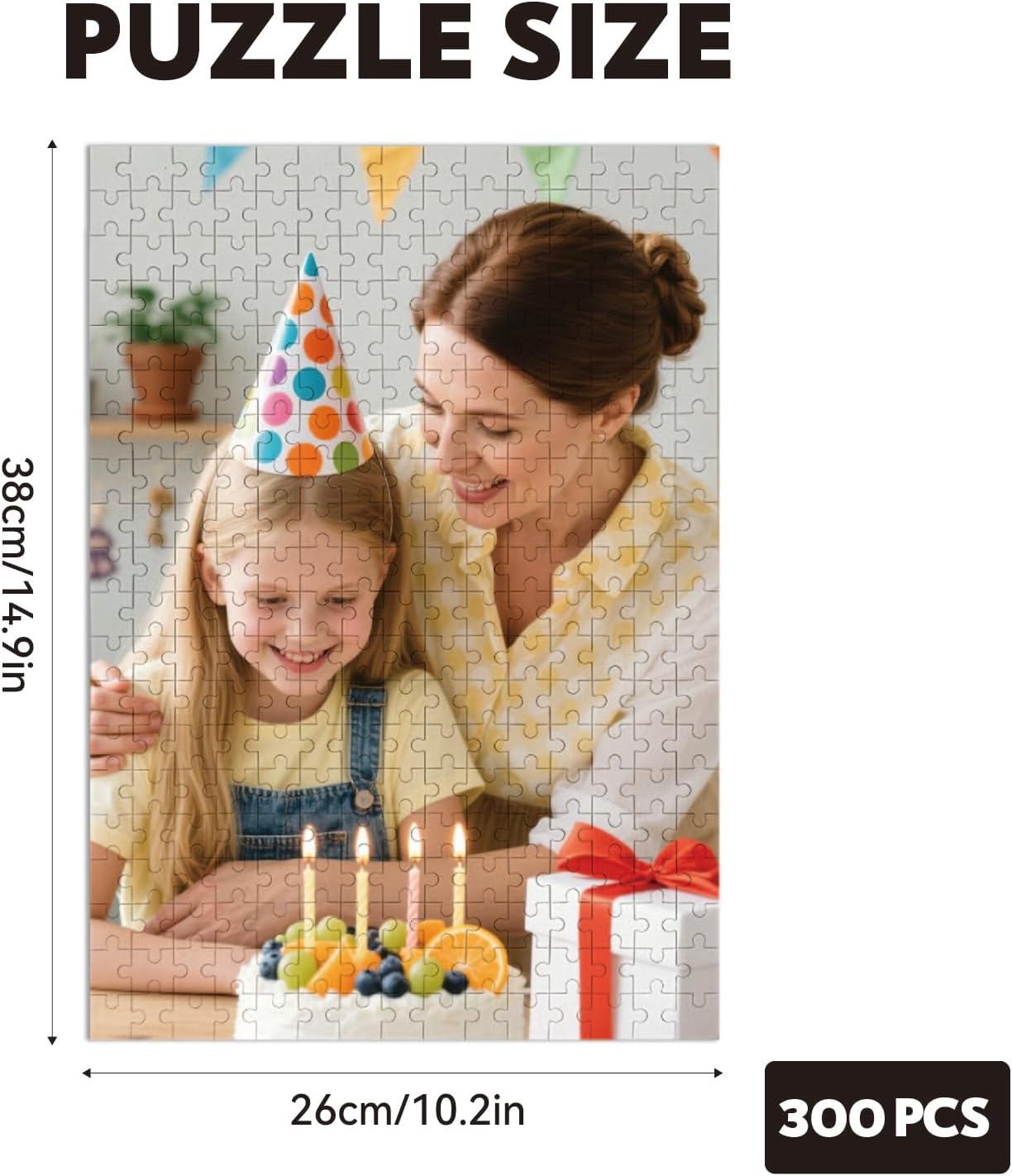 Custom Puzzle, Customize Puzzles from Photos with 120/200/300/500/1000 Pieces, Personalized Wooden Jigsaw Puzzle Gifts for Family, Adults, Christmas, Wedding, Pet
