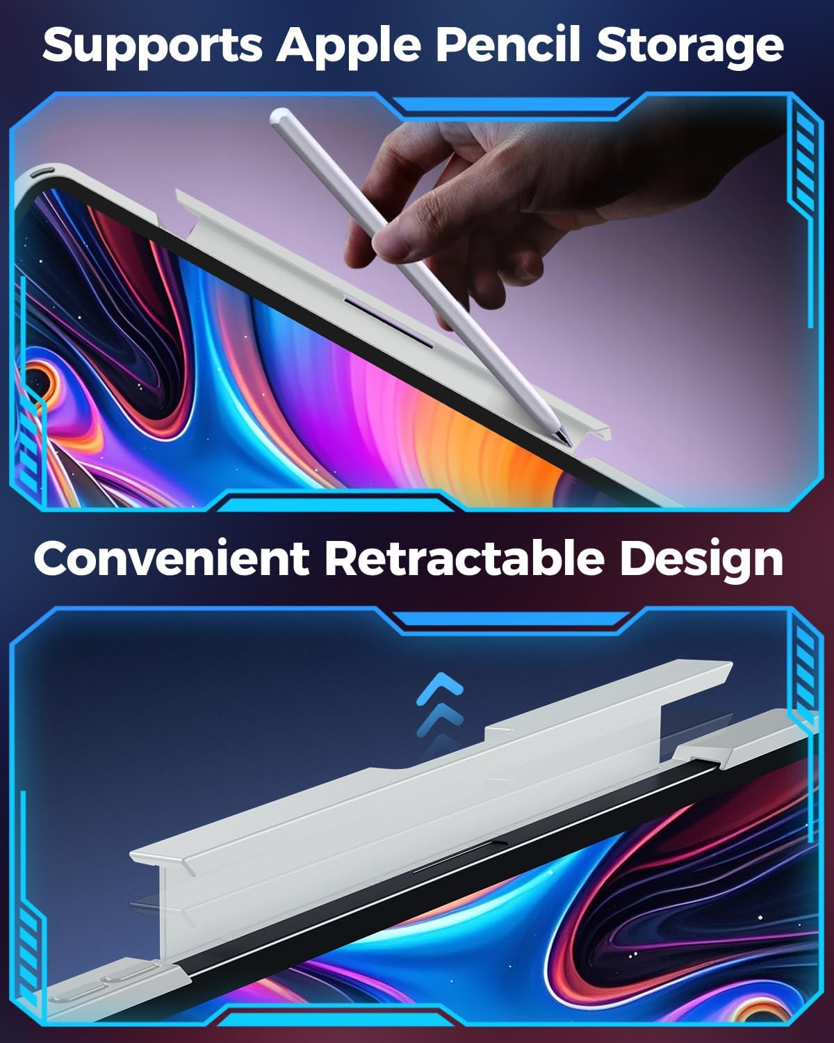 SIBEITU Keyboard Case for iPad Pro 13 Inch M5 2025 / M4 2024, Clear Wireless Keyboard iPad Pro 13inch Cover with Multi-Touch Trackpad, 7-Color Backlight & 3-Brightness, Visible PCB Tech Design, White