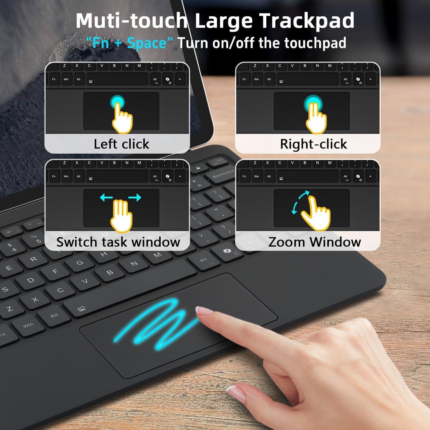 Magnetic Bluetooth Keyboard Cover for Surface Pro 12" 1st 12 inch Laptop Released in 2025 with Backlit (Blue)