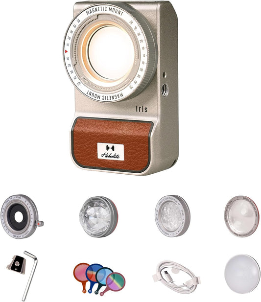 Iris Portable LED Photography Light Creator Kit with LCD Display, App Control, CRI/TLCI 96+, 2700-6500K Bi-Color On Camera Light for Content Creators, 5W