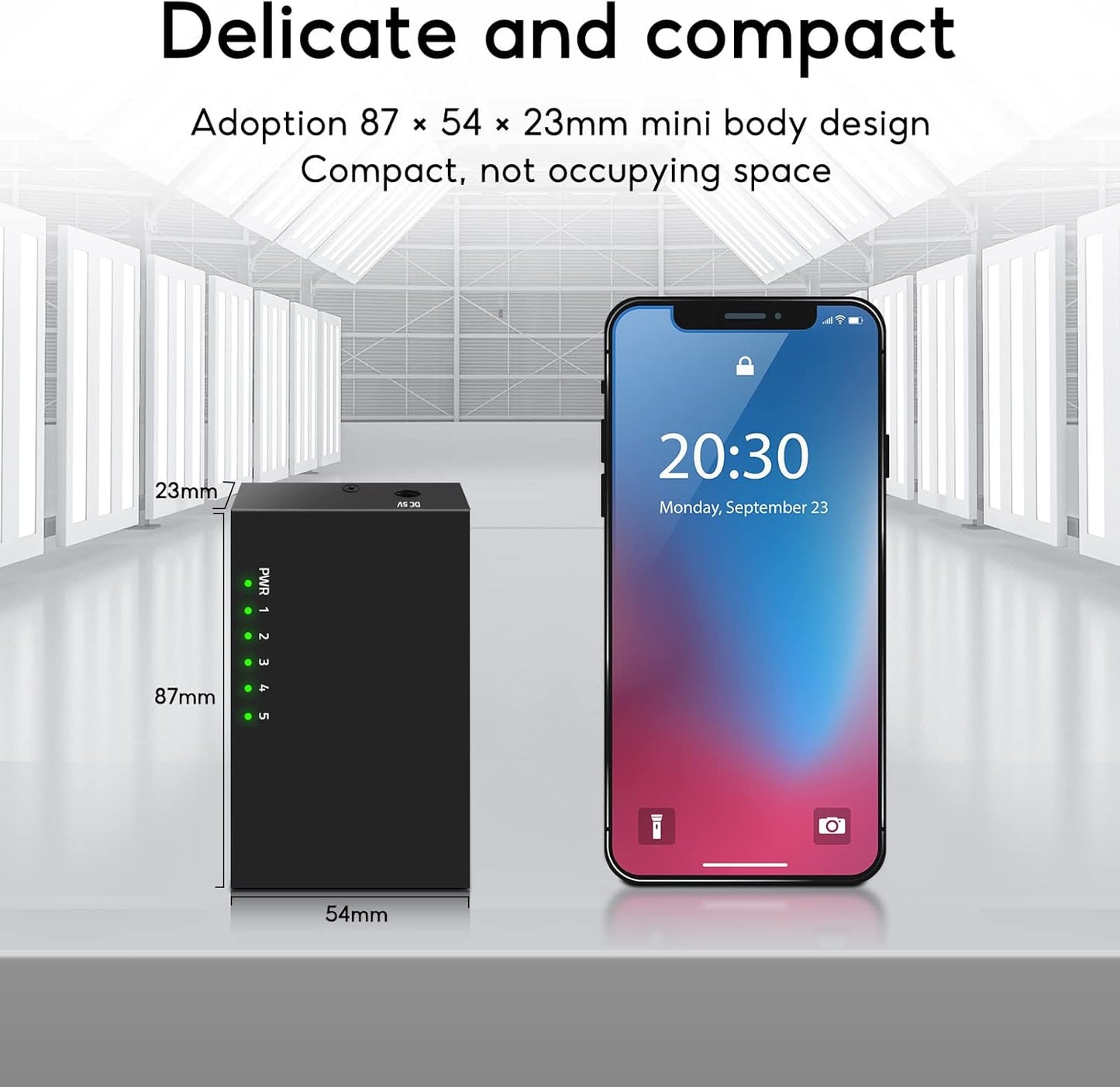 SODOLA 5 Port Gigabit Ethernet Switch|Mini Metal Housing Switch|Plug&Play|Fanless Design| Desktop Ethernet Splitter |Quiet Unmanaged Network Switch