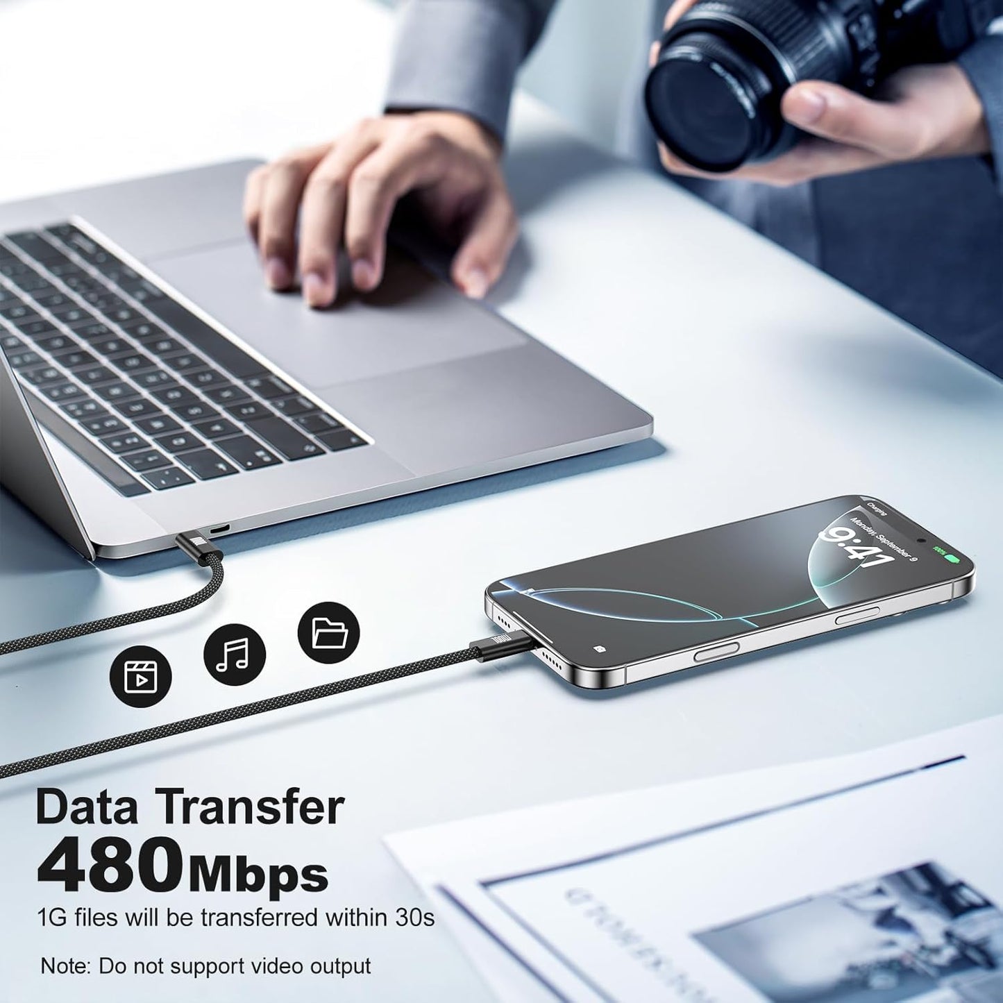 USB-C to USB-C Cable, [6.6ft, 2-Pack] 100W USB C to C Fast Charging Cable, Braided Type C Charger Fast USBC to USBC Cable for iPhone 17 16 15 Pro Max Plus,MacBook Pro,iPad,Galaxy S25/S24 Ultra,Pixel