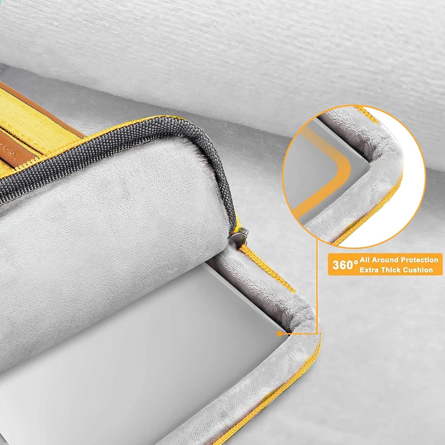 MOSISO 360 Protective Laptop Shoulder Bag,13-13.3 inch Computer Bag Compatible with MacBook, HP, Dell, Lenovo, Asus Notebook,Side Open Messenger Bag with 4 Zipper Pockets&Handle, Yellow