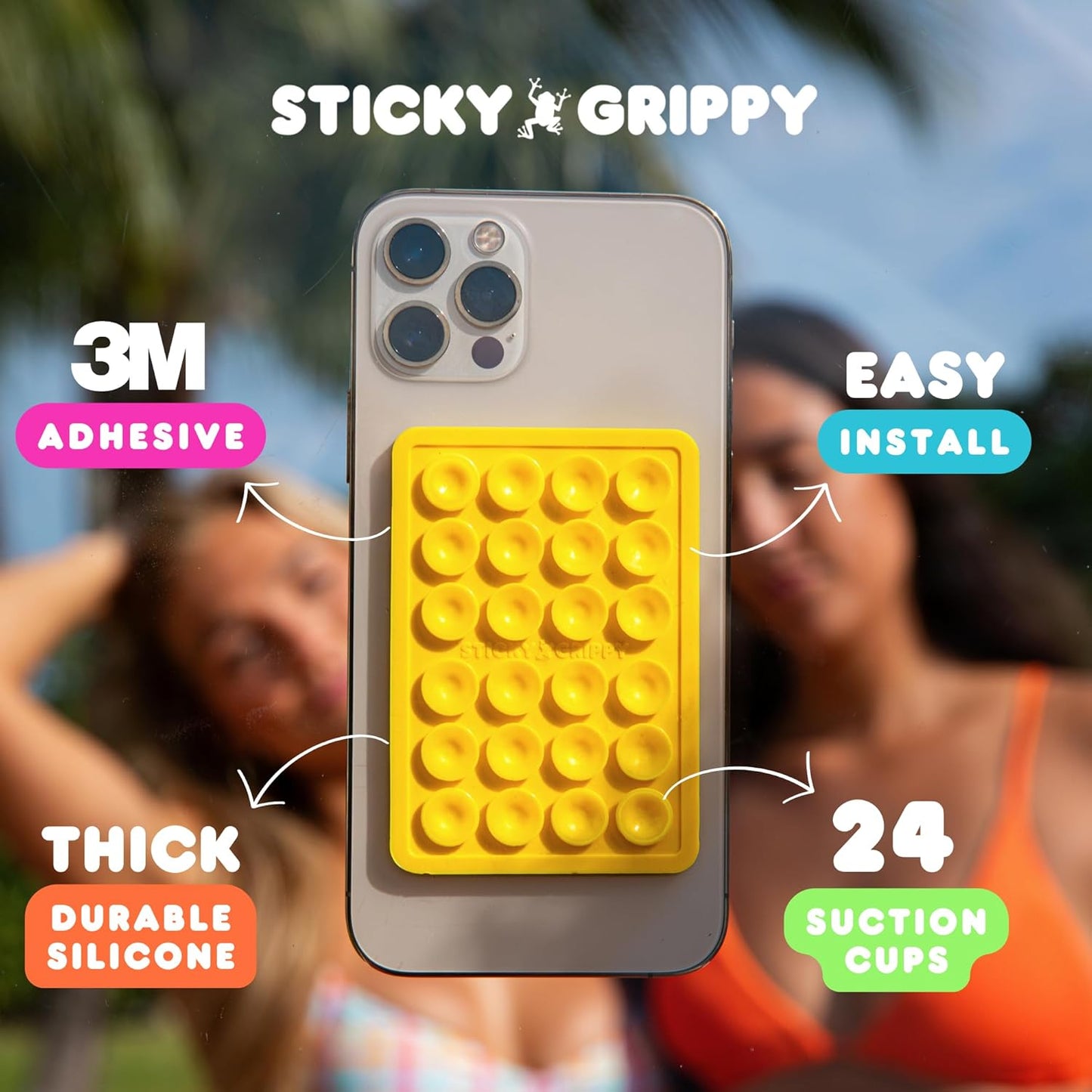 Suction Phone Case Mount, Sillicon Adhesive Phone Accessory for iPhone and Android, Hands-Free Fidget Toy Mirror Shower Phone Holder, Tiktok Videos and Selfies (Chocolate)