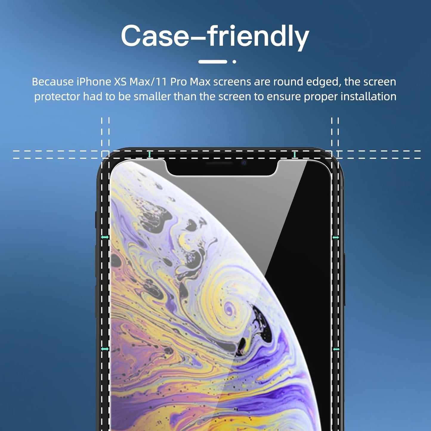 NEW'C 3 Pack Privacy for iPhone 11 Pro Max, iPhone XS Max Screen Protector (6.5"), Enhanced 28-Degree Privacy Angle, Ultra Durable 9H Hardness, Bubble-Free